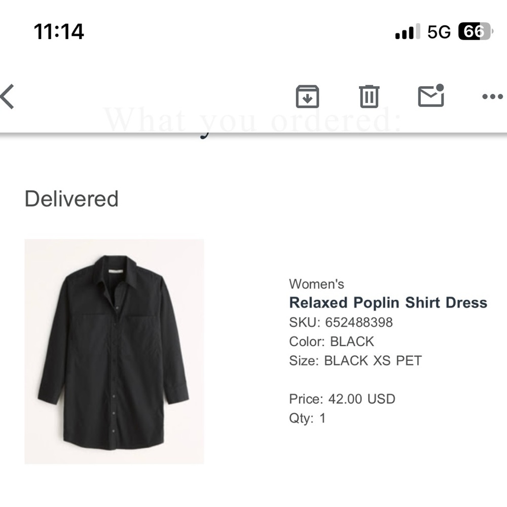 Abercrombie Relaxed Poplin Shirt Dress- NWOT Size XSP